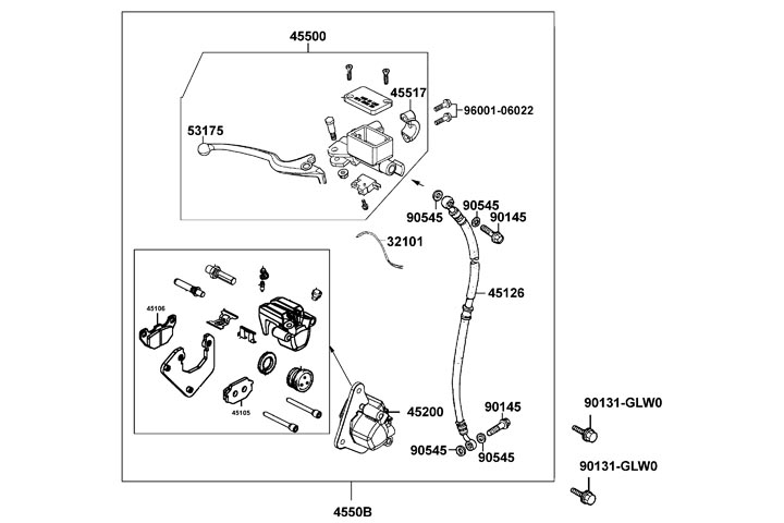 Bromssystem - Bromshandtag höger - Bromscylinder - Bromsslang - Bromsok